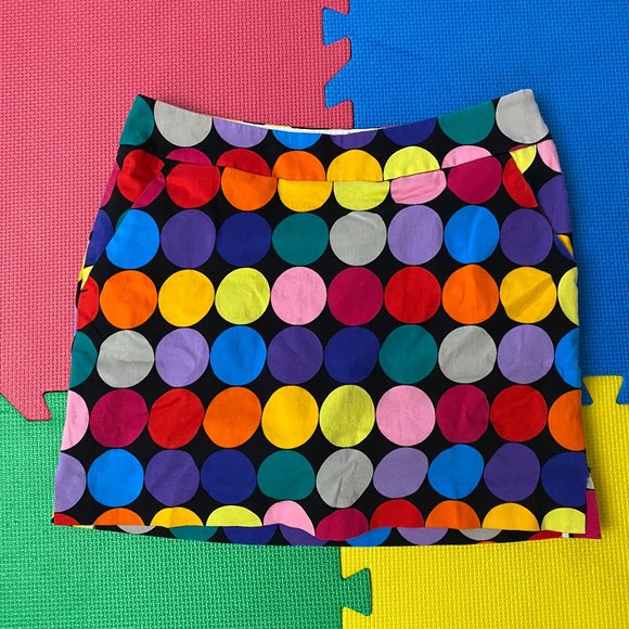 Loud Mouth Ladies Golf Skirt Shorts Women Size 2 Multi Color Polka Dots - Picture 1 of 9